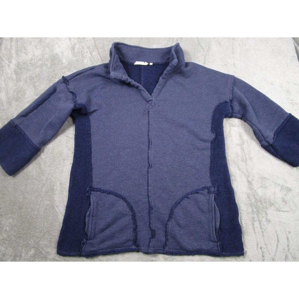 Soft Surroundings Sweater Womens Medium Blue Casual Pockets Pullover